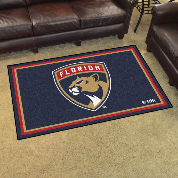 4' x 6' Florida Panthers Blue Rectangle Rug