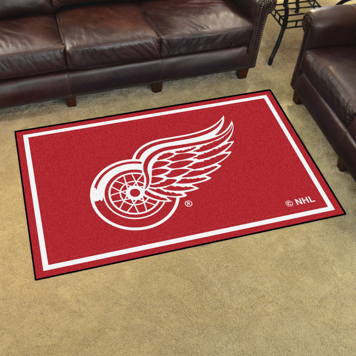 4' x 6' Detroit Red Wings Red Rectangle Rug