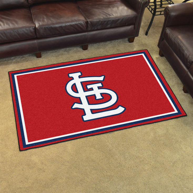 4' x 6' St. Louis Cardinals Logo Red Rectangle Rug