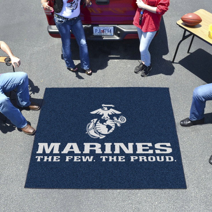 59.5" x 71" U.S. Marines Red Tailgater Mat