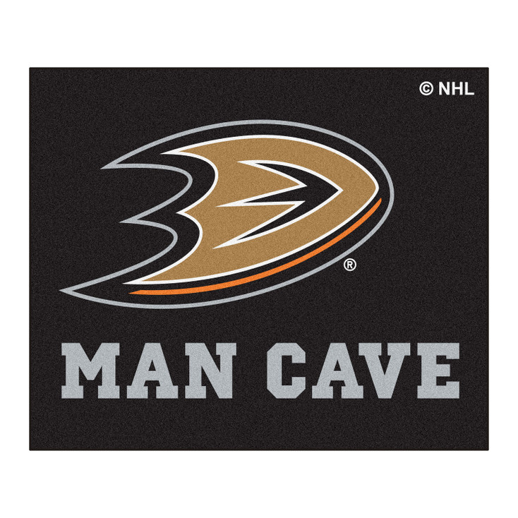 59.5" x 71" Anaheim Ducks Man Cave Tailgater Black Rectangle Mat
