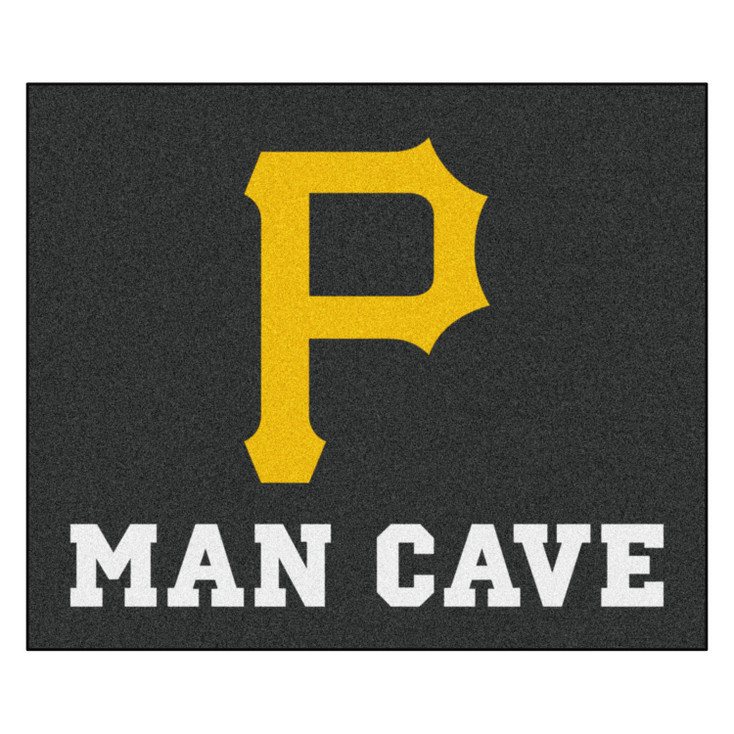 59.5" x 71" Pittsburgh Pirates Man Cave Tailgater Black Rectangle Mat