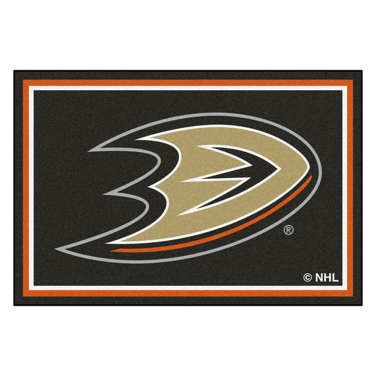 59.5" x 88" Anaheim Ducks Black Rectangle Rug