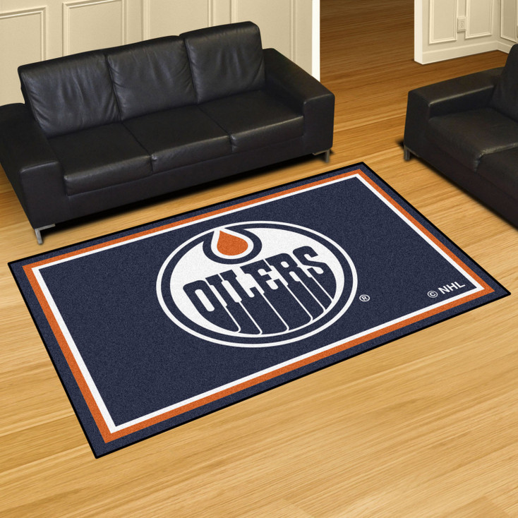 59.5" x 88" Edmonton Oilers Blue Rectangle Rug