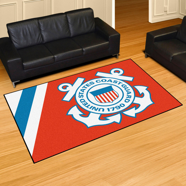 59.5" x 88" U.S. Coast Guard Red Rectangle Rug