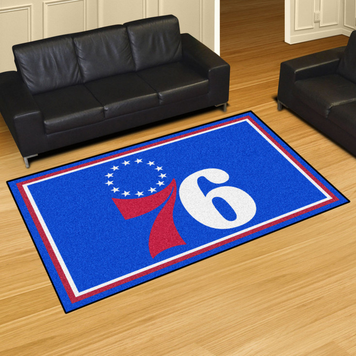 59.5" x 88" Philadelphia 76ers Blue Rectangle Rug