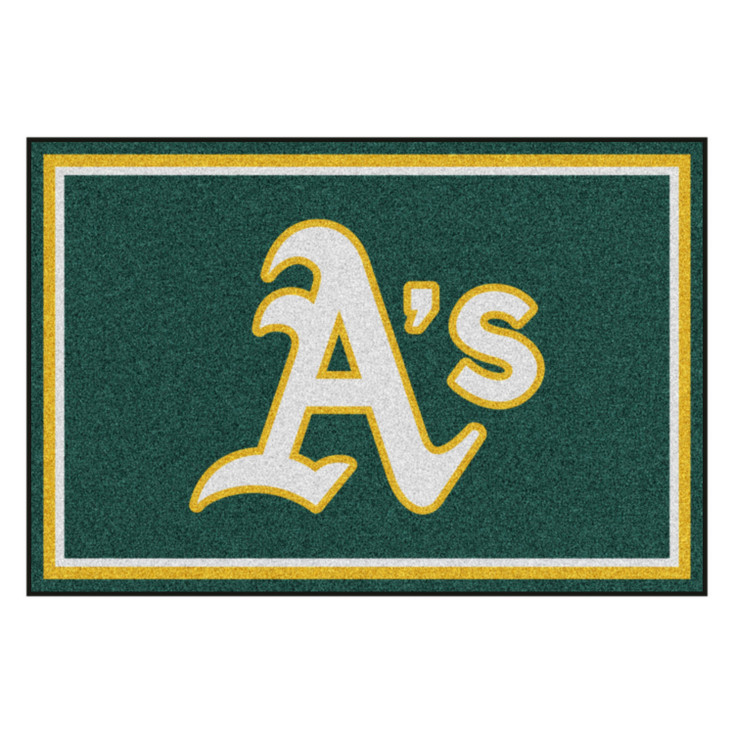 59.5" x 88" Oakland Athletics Green Rectangle Rug