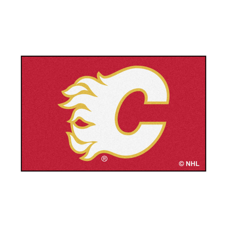 59.5" x 94.5" Calgary Flames Red Rectangle Ulti Mat