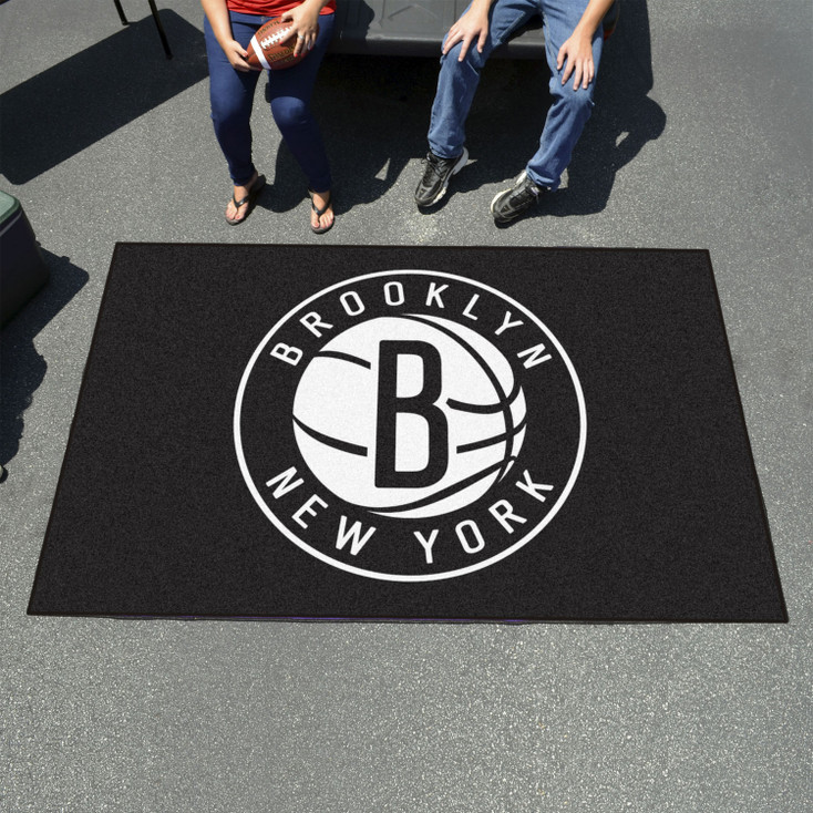 59.5" x 94.5" Brooklyn Nets Black Rectangle Ulti Mat