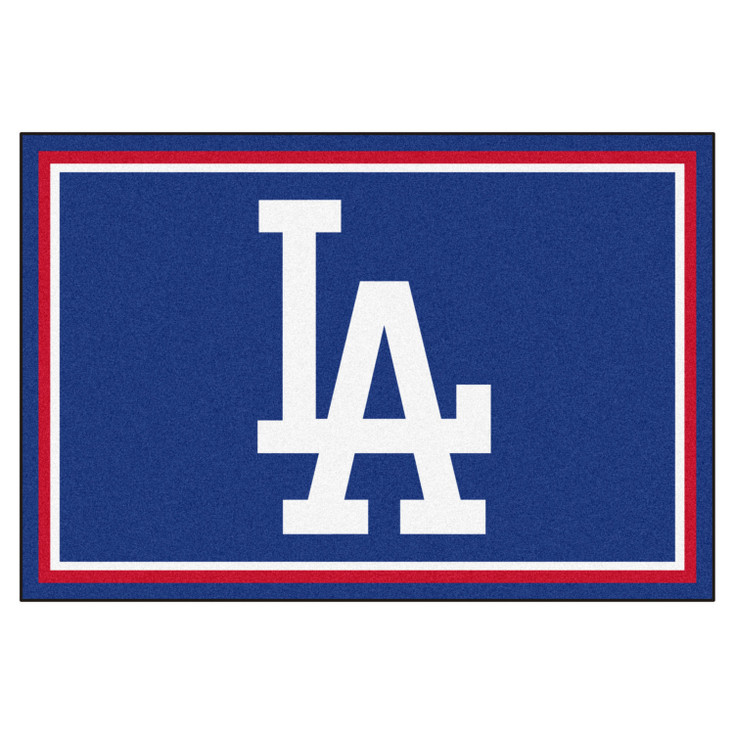 59.5" x 88" Los Angeles Dodgers Logo Blue Rectangle Rug