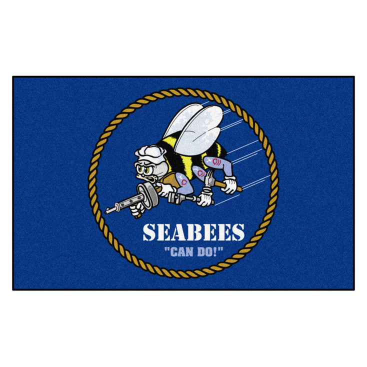 59.5" x 94.5" U.S. Navy Seabees Blue Rectangle Ulti Mat