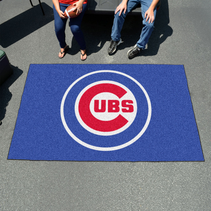 59.5" x 94.5" Chicago Cubs Logo Blue Rectangle Ulti Mat