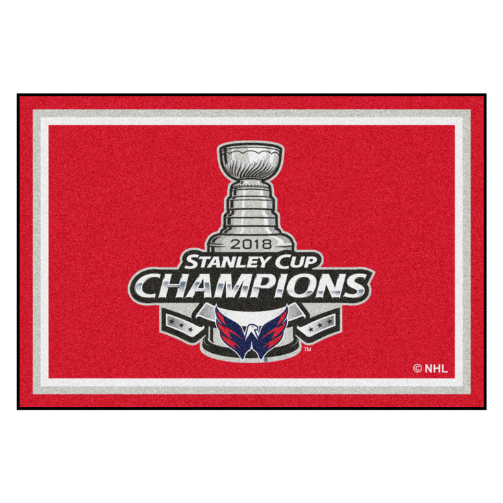 59.5" x 88" Washington Capitals 2018 Stanley Cup Champions Red Rectangle Rug