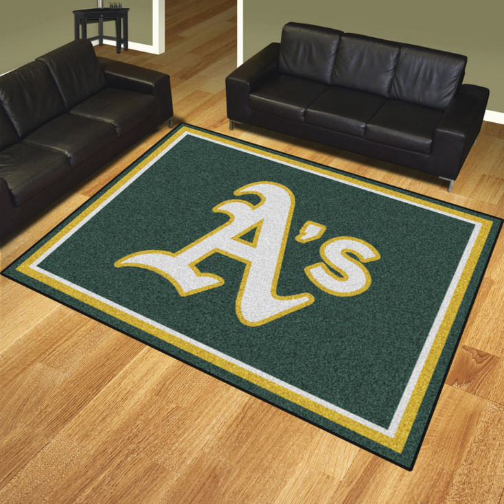 8' x 10' Oakland Athletics Green Rectangle Rug