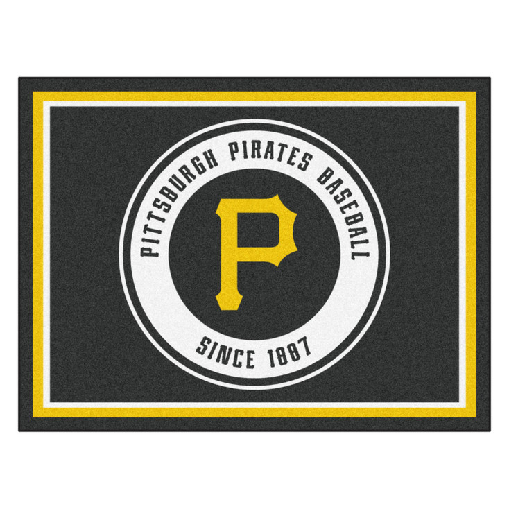 8' x 10' Pittsburgh Pirates Black Rectangle Rug