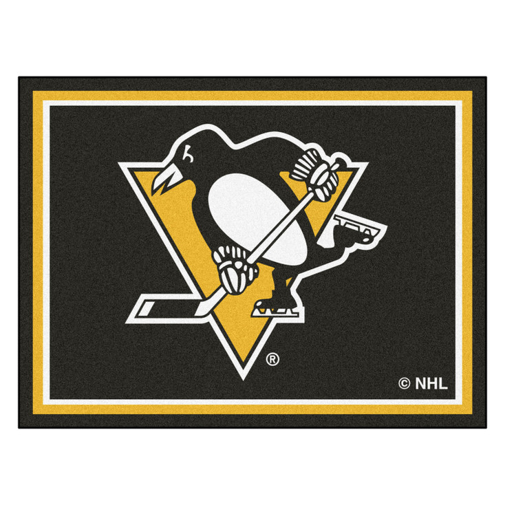 8' x 10' Pittsburgh Penguins Black Rectangle Rug