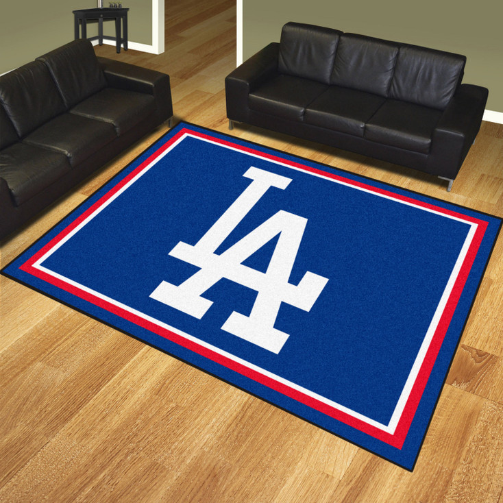 8' x 10' Los Angeles Dodgers Logo Blue Rectangle Rug