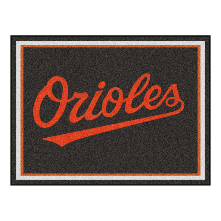 8' x 10' Baltimore Orioles Wordmark Black Rectangle Rug