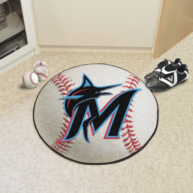 27" Miami Marlins Round Baseball Mat