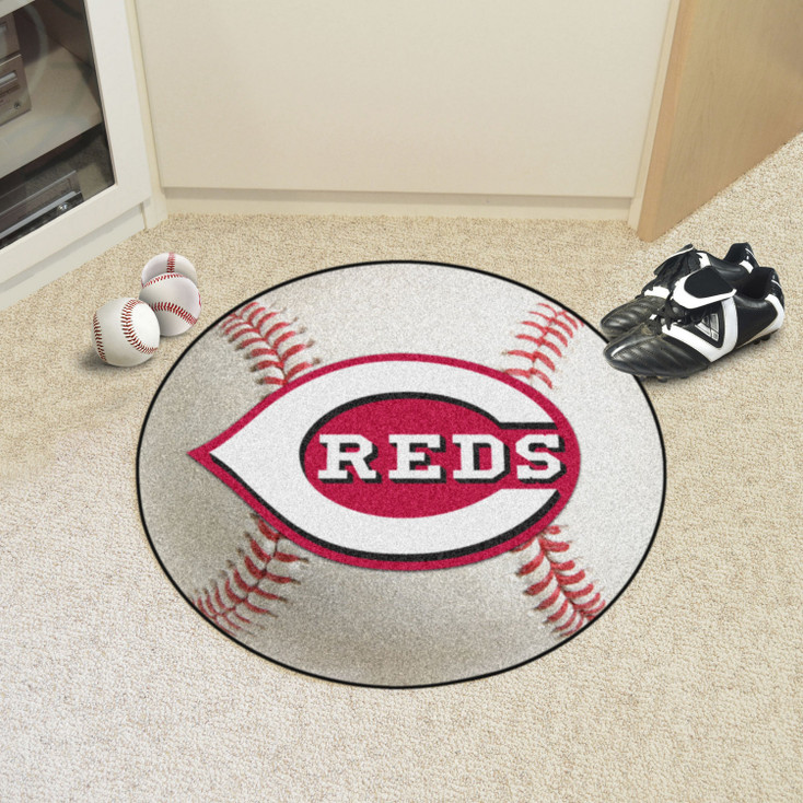 27" Cincinnati Reds Round Baseball Mat