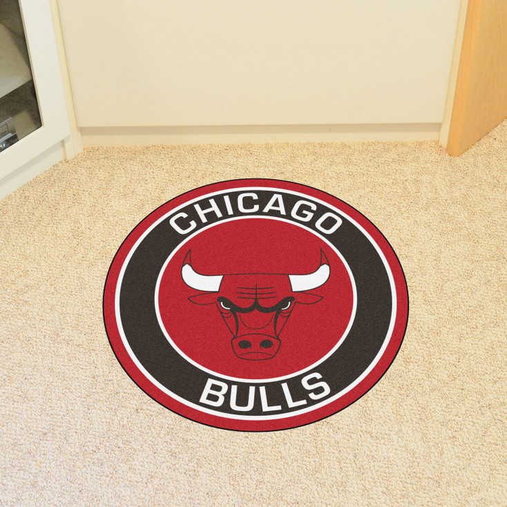 27" Chicago Bulls Roundel Red Round Mat