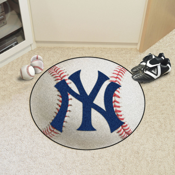27" New York Yankees Round Baseball Mat