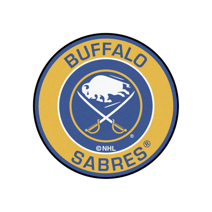 27" Buffalo Sabres Roundel Navy Round Mat