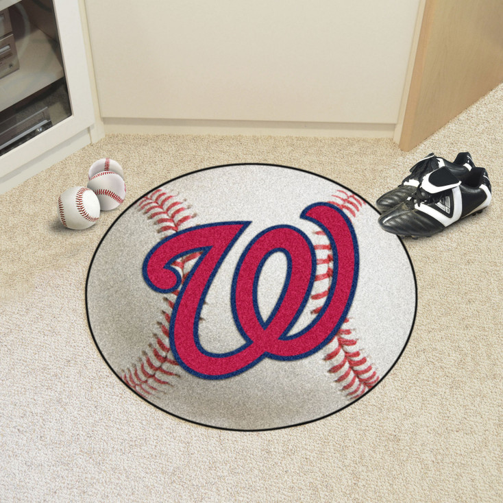 27" Washington Nationals Round Baseball Mat