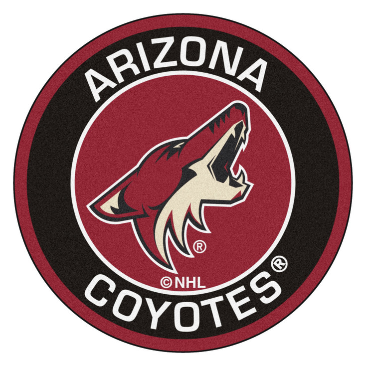 27" Arizona Coyotes Roundel Black Round Mat