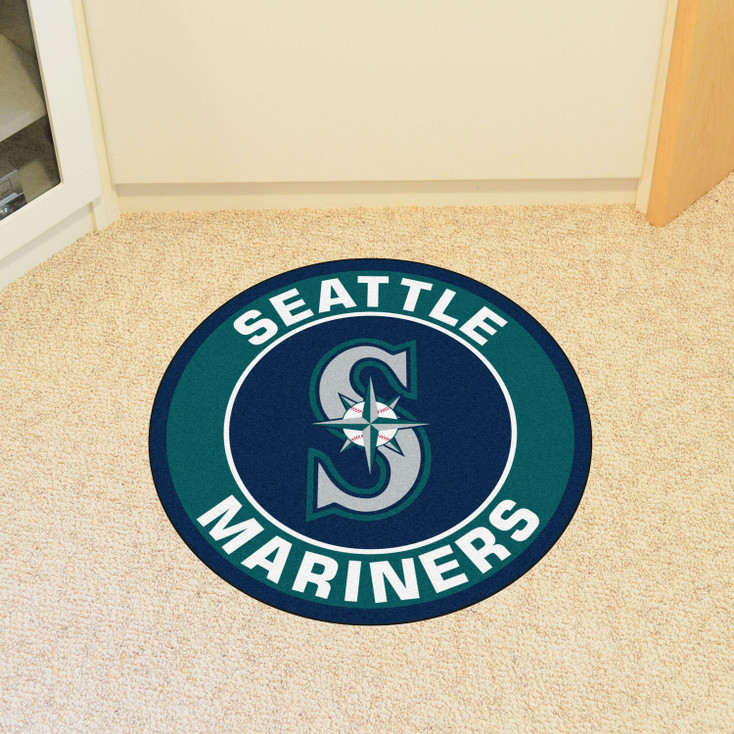 27" Seattle Mariners Roundel Navy Round Mat