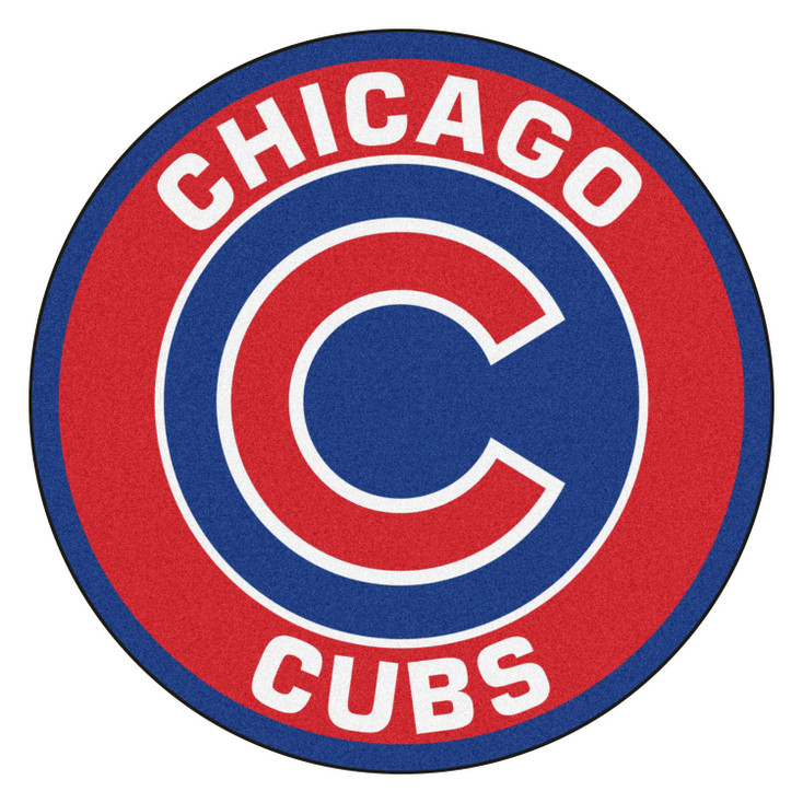 27" Chicago Cubs Logo Roundel Blue Round Mat