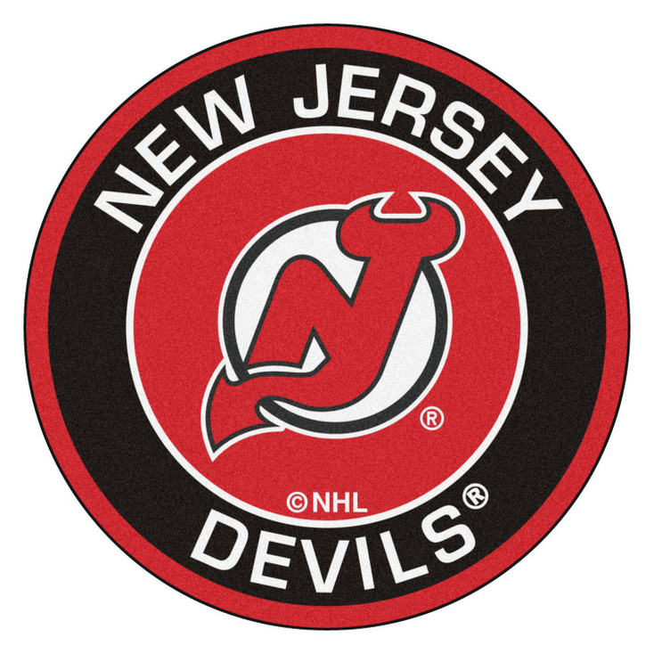27" New Jersey Devils Roundel Black Round Mat