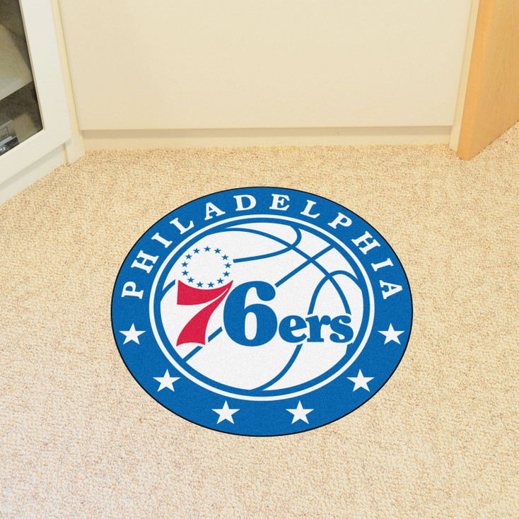 27" Philadelphia 76ers Roundel Blue Round Mat