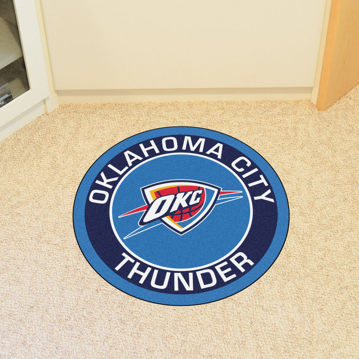 27" Oklahoma City Thunder Roundel Blue Round Mat