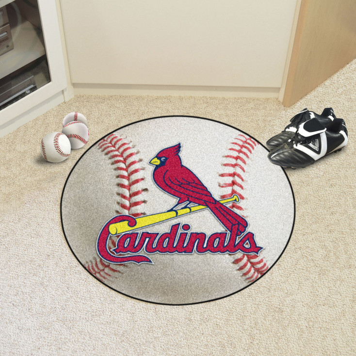 27" St. Louis Cardinals Round Baseball Style Mat