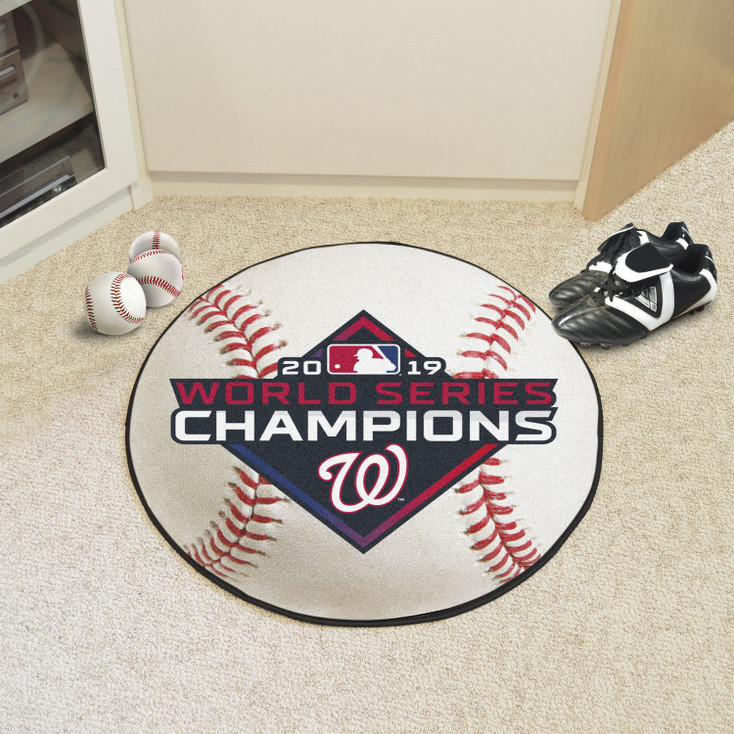 27" Washington Nationals 2019 World Series Champions Round Baseball Mat