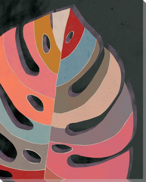Colorful Monstera 1 Wrapped Canvas Giclee Art Print Wall Art