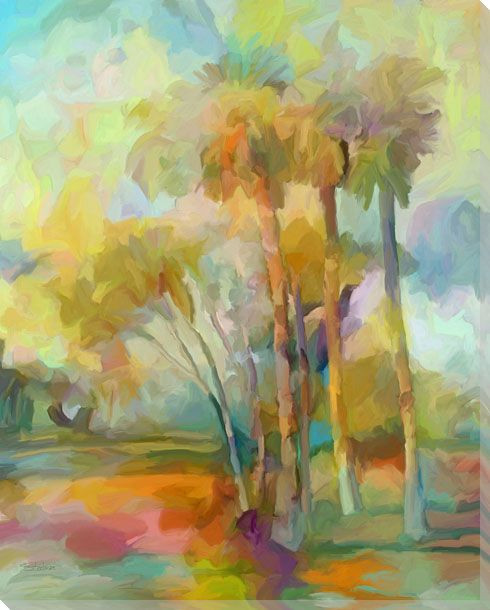 Tall Palms 2 Wrapped Canvas Giclee Art Print Wall Art