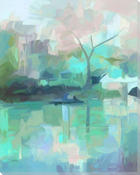 Mill Pond Wrapped Canvas Giclee Art Print Wall Art