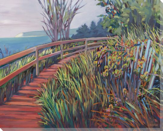 Ocean Walk Wrapped Canvas Giclee Art Print Wall Art
