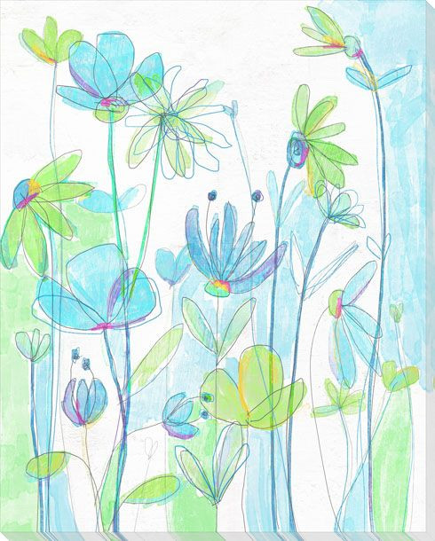 Garden Sketchings Wrapped Canvas Giclee Art Print Wall Art