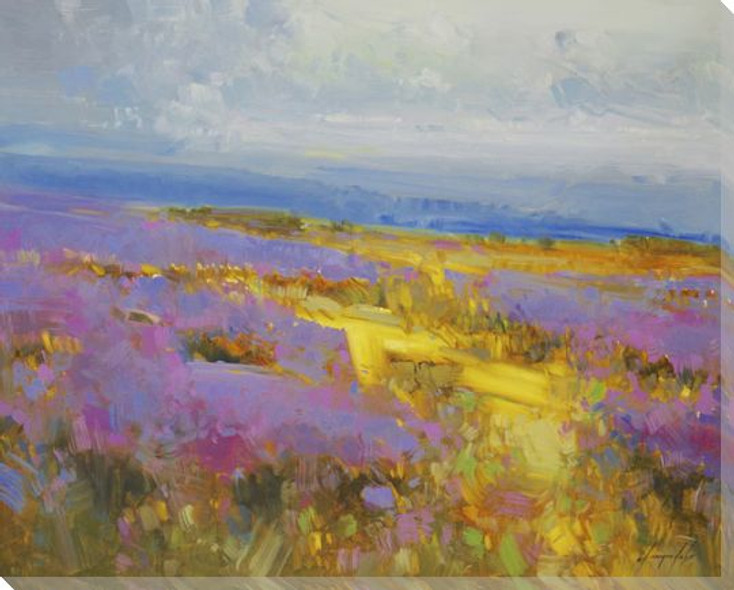 Field of Lavenders 2 Wrapped Canvas Giclee Art Print Wall Art