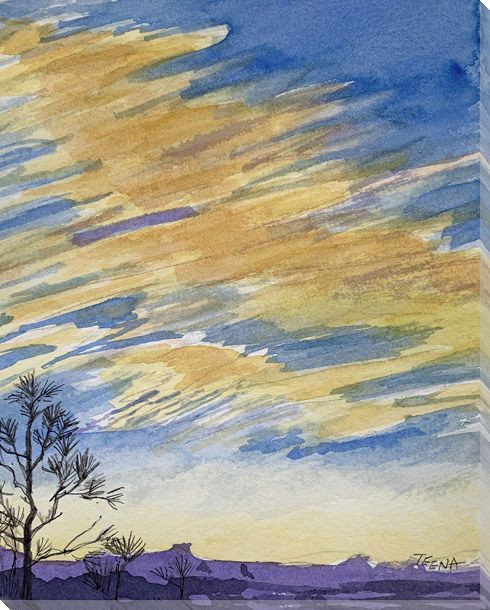 Crayon Sky Wrapped Canvas Giclee Art Print Wall Art