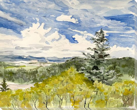 Mountain Vista Wrapped Canvas Giclee Art Print Wall Art