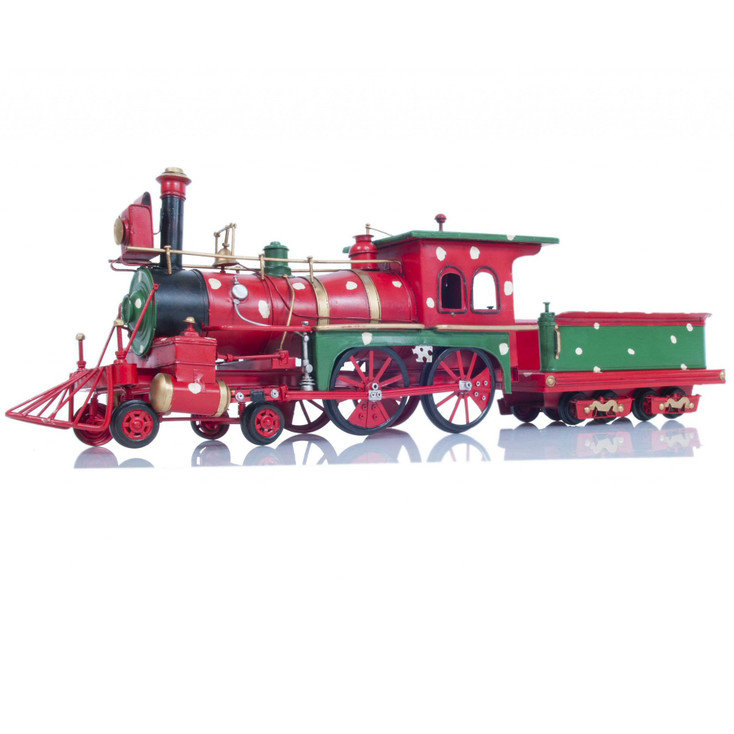 8.5" Handmade Christmas Train Metal Sculpture