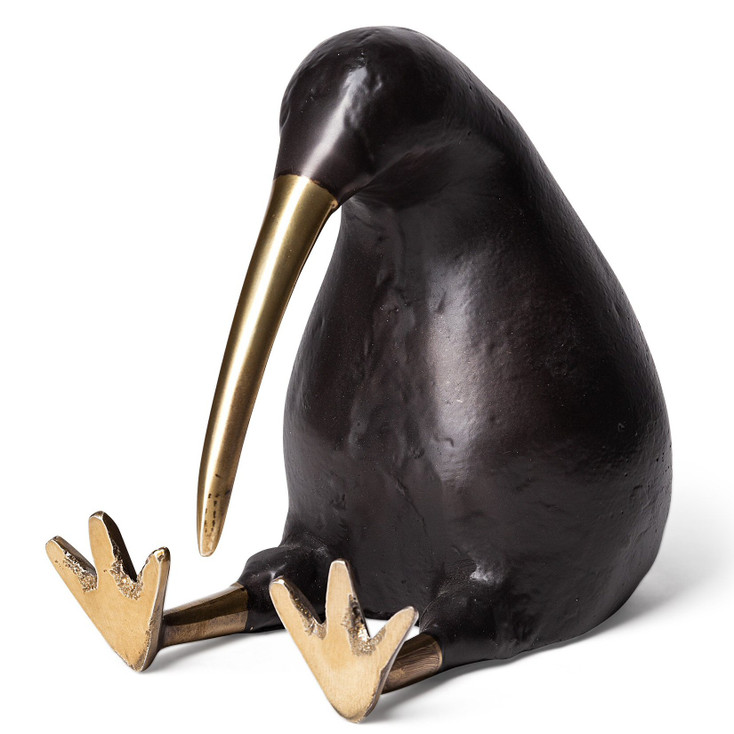 7" Black Tropical Bird Metal Sculpture