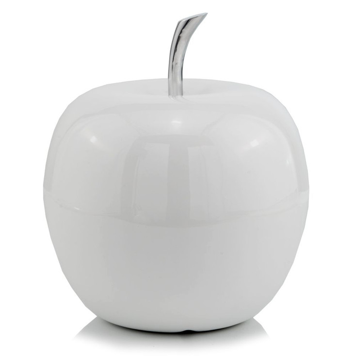 13" White Apple Aluminum Sculpture