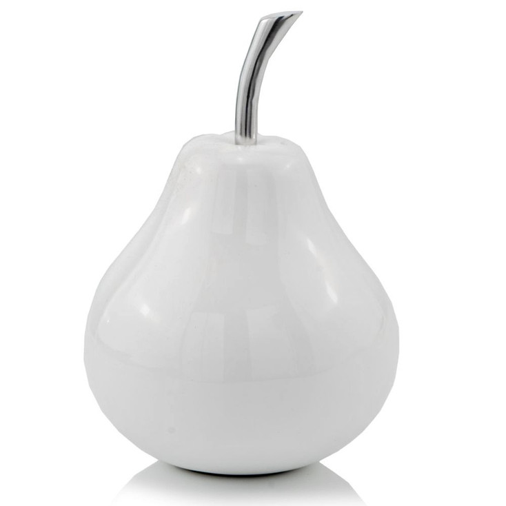 16.5" White Pear Aluminum Sculpture