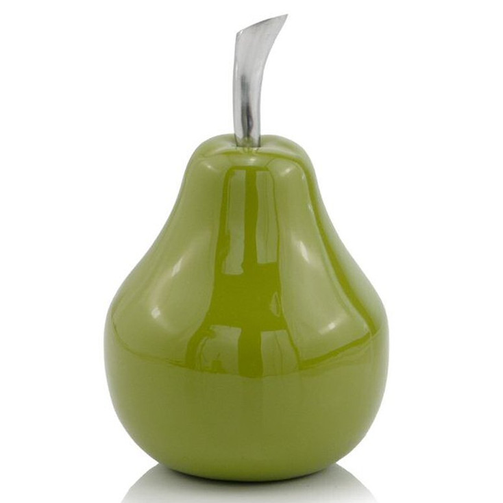7" Green Pear Aluminum Sculpture