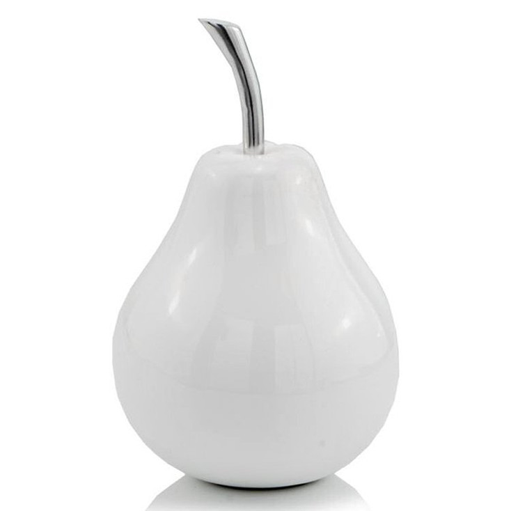 6.5" White Pear Aluminum Sculpture